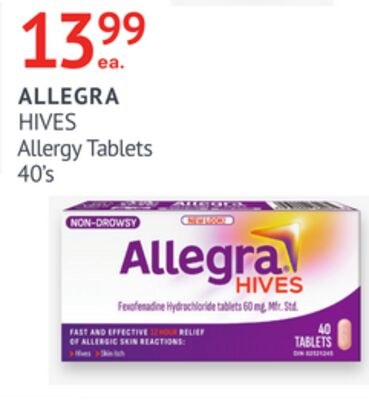 ALLEGRA HIVES Allergy Tablets