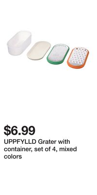 UPPFYLLD Grater with container, set of 4, mixed…