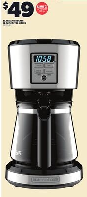 BLACK AND DECKER 12 CUP COFFEE MAKER