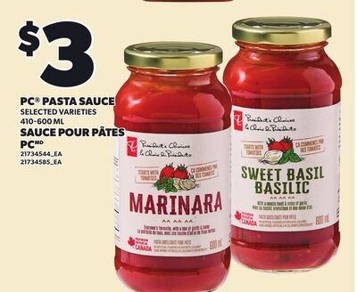 PC® PASTA SAUCE, 410-600 ML