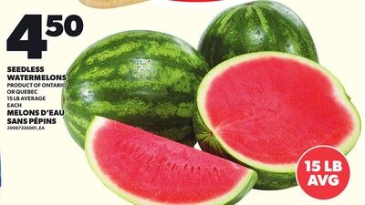 SEEDLESS WATERMELONS, 15 LB AVERAGE