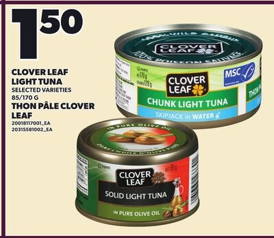 CLOVER LEAF LIGHT TUNA, 85/170 G