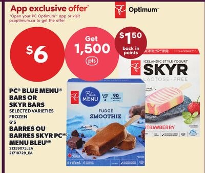 PC® BLUE MENU® BARS OR SKYR BARS, 6'S