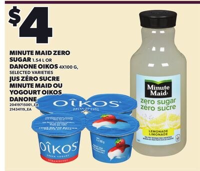 MINUTE MAID ZERO SUGAR, 1.54 L OR DANONE OIKOS,…