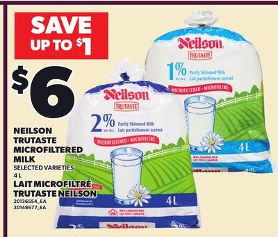 NEILSON TRUTASTE MICROFILTERED MILK, 4 L
