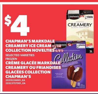 CHAPMAN'S MARKDALE CREAMERY ICE CREAM, 2 L OR C…
