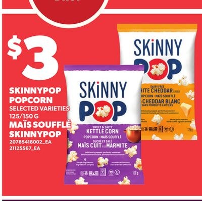 SKINNYPOP POPCORN, 125/150 G