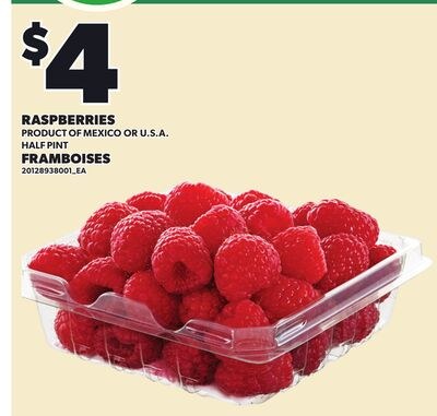 RASPBERRIES, HALF PINT