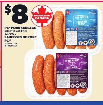 PC® PORK SAUSAGE, 375/500 G