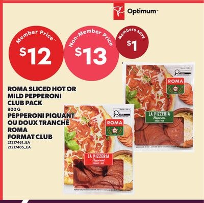 ROMA SLICED HOT OR MILD PEPPERONI CLUB PACK, 90…