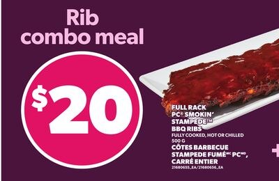 FULL RACK PC® SMOKIN' STAMPEDE™ BBQ RIBS, 500 G