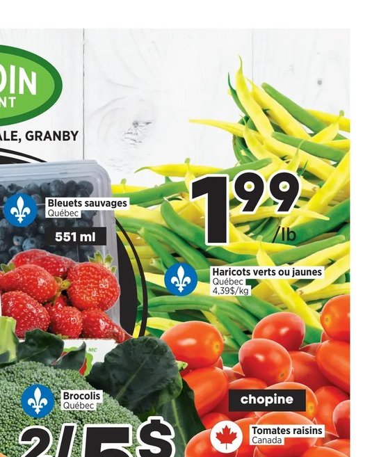 Haricots verts ou jaunes Québec