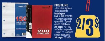 FIRSTLINE Ruled sheets, Spiral graph notebook, …