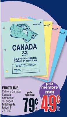 FIRSTLINE Cahiers Canada Canada notebooks