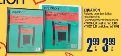 EQUATION Selected presentation binders