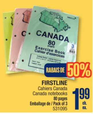 FIRSTLINE Cahiers Canada Canada notebooks