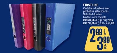 FIRSTLINE Selected durable binders with pockets