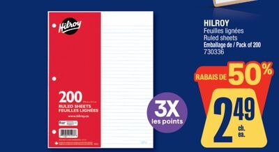 HILROY Ruled sheets