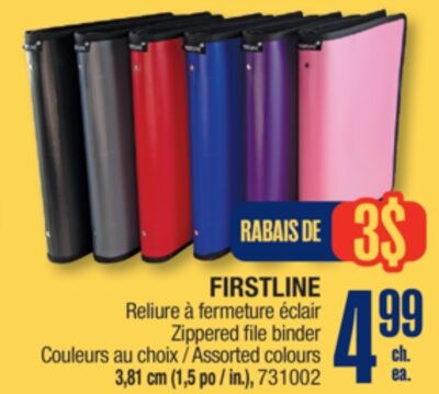 FIRSTLINE Zippered file binder