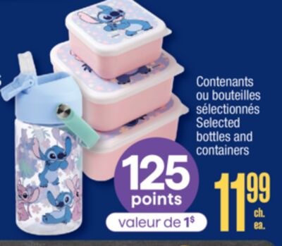 Selected bottles and containers