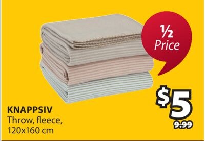 KNAPPSIV Throw, fleece, 120x160 cm