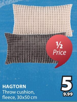 HAGTORN Throw cushion, fleece,