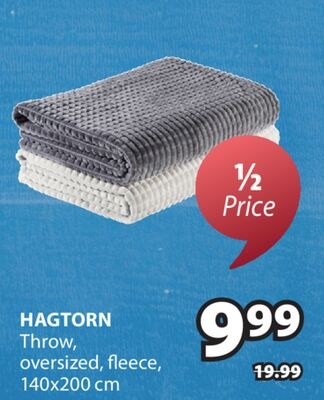 HAGTORN Throw, oversized, fleece