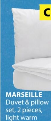 MARSEILLE Duvet & pillow set, 2 pieces, light w…