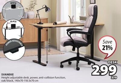 SVANEKE Height adjustable desk