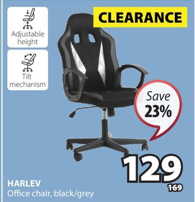 HARLEV Office chair, black/grey