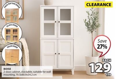BOISE 2-door cabinet, stackable, suitable for w…