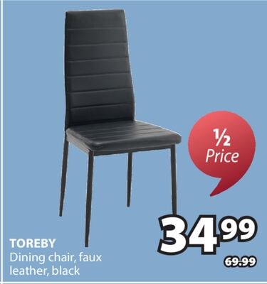 TOREBY Dining chair, faux leather, black