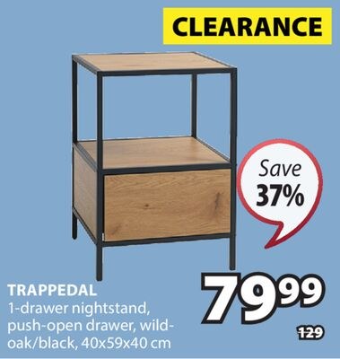 TRAPPEDAL 1-drawer nightstand, push-open drawer…