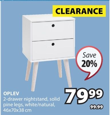 OPLEV 2-drawer nightstand