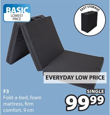F3 Fold-a-bed, foam mattress