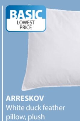 ARRESKOV White duck feather pillow, plush