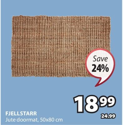 FJELLSTARR Jute doormat