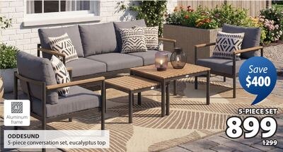 ODDESUND 5-piece conversation set, eucalyptus t…