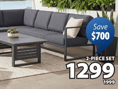 VONGE Conversation set, 1 corner sofa, 1 table