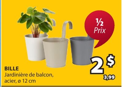 BILLE Jardinière de balcon, acier