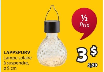 LAPPSPURV Lampe solaire à suspendre