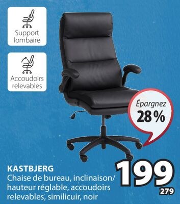 KASTBJERG Chaise de bureau, inclinaison/hauteur…