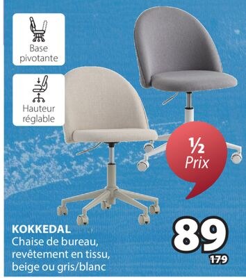 KOKKEDAL Chaise de bureau, revêtement en tissu