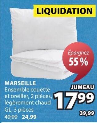 MARSEILLE ENSEMBLE COUETTE ET Oreiller