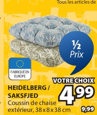 HEIDELBERG / SAKSFJED Coussin de chaise extérie…