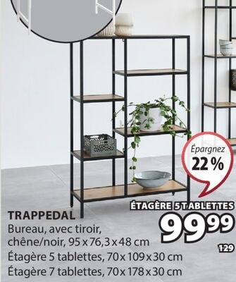TRAPPEDAL ÉTAGÈRE 5 TABLETTES