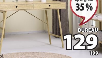 LINDVED Bureau, 2 tiroirs, 120 x 76x48 cm