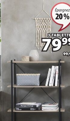VANDBORG Étagère 3 tablettes