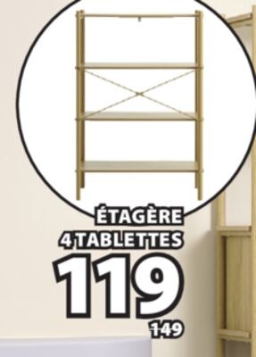 ÉTAGÈRE 4 TABLETTES