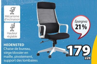 HEDENSTED Chaise de bureau, siège/dossier en ma…